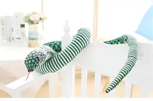 Juguetes de animales de peluche Simulación de buena calidad serpiente verde de peluche suave cuerpo largo animal de peluche personalizado