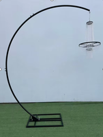 Support d'arche de mariage Mank avec support de lustre extérieur, en fer métallique moderne, 7 pieds de large et 10 pieds de haut, pour décoration d'événements
