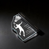 Trophée de badminton en cristal original, nouveau, haut de gamme, élégant, créatif, médaille pour événements sportifs, vente directe d'usine en Chine, impression de logo