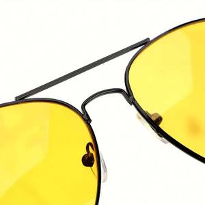 Lunettes de soleil de conduite nocturne en alliage pour hommes et femmes, avec logo personnalisé, verres jaunes anti-éblouissement, pour la conduite de nuit - Product Image 5