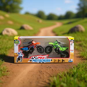 Motocicleta de juguete Max Motocross a escala 1:12, juego de motocicletas de metal fundido a presión para niños mayores de 3 años - Product Image 3