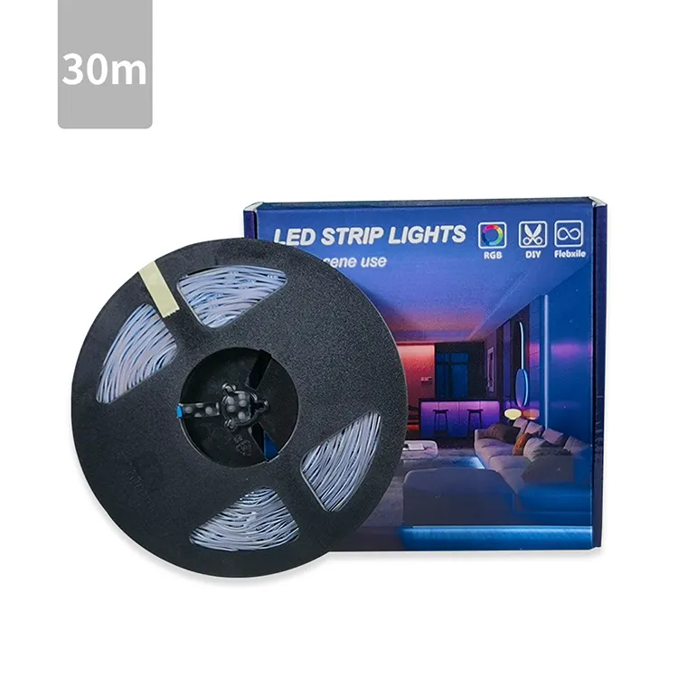 12 V 2 A RGB intelligenter LED-Streifen 30 M SMD 5050 12 LED/M Streifen Licht-Kits mit 44 Tasten Fernsteuerung