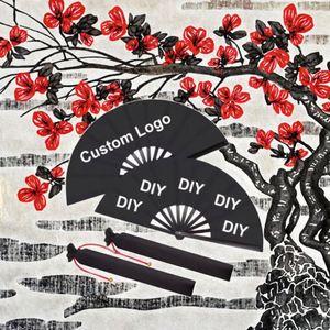 Éventails en plastique personnalisés en gros, grands, avec logo imprimé, pour la danse et les fêtes - Product Image 3