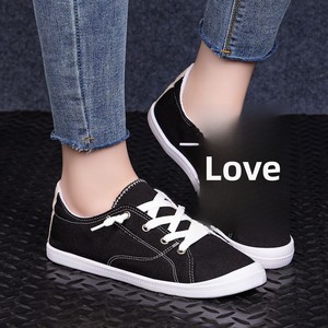 Womens <b>Shoes</b> European American Style Plus-size Summer Breathable Lightweight Canvas Sneakers <b>Soft</b>-soled Casual Lace-up Low Solid - Product Image 2