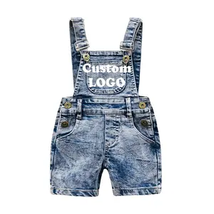 Spring Summer Denim Baby Girl Kids Overalls Solid Jeans Bibs Jumpsuit Pocket Children Casual Rompers Blue Kids Overalls Outfits