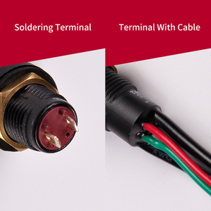 Toowei 16mm Ip67 saklar tombol tekan solder bulat Onoff logam tahan air dengan dua pin sesaat tanpa lampu - Product Image 6