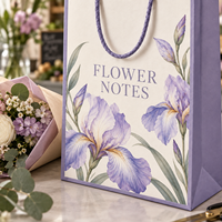 Sacs cadeaux en papier personnalisés avec poignées en corde pour l'emballage de cadeaux de fleuristes