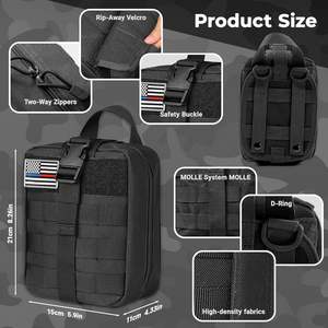 Kit de premiers secours pour traumatismes, avec patchs pré-emballés compatibles MOLLE et personnalisables, comprenant des seals thoraciques et des bandages israéliens, pour l'arrêt des saignements - Product Image 5