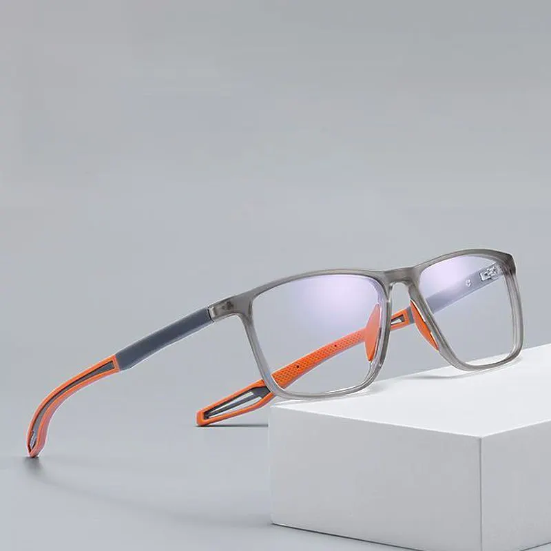 Kacamata baca anti biru pria dan wanita, kacamata olahraga bingkai penuh Retro anti selip untuk usia sedang dan orang tua