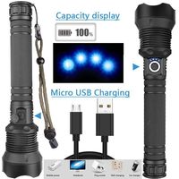 Lampe de poche Zoomable, 5000lm, chargeur USB XHP70, randonnée en plein air, Camping, urgence, chasse, autodéfense