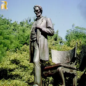 Full Size Bronze Memorial Statue Of Abraham Lincoln Statue Sculpture for Public Park