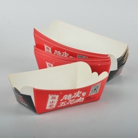 Plateau en papier gaufré à bulles jetable en carton kraft recyclé écologique de 5 livres pour sushi et sucre Boîte de bateau biodégradable