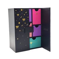 Calendrier de l'Avent de Noël personnalisé, boîte à double porte pour les soins de la peau, le vernis à ongles, les cils, les bijoux, les cosmétiques, emballage cadeau