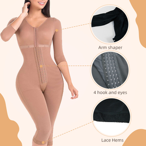 Stage 2 Knee Length Full Body Shaper Fajase Para Mujer Trainer Waist Big Buttock Colombian Girdle Shapewear <strong>Bodysuit</strong> with Sleeve - Product Image 2