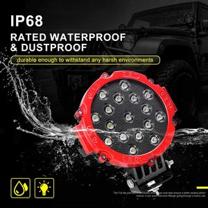 Faro Led redondo de 7 pulgadas para <span class=keywords><strong>Jeep</strong></span> Wrangler 51W Led luz de conducción de trabajo 24V accesorios para vehículos todoterreno 12V - Product Image 5