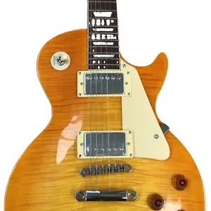 HH manyetikler ile yüksek kalite fabrika katı ahşap elektrik gitar hızlı kargo özel LP gitar