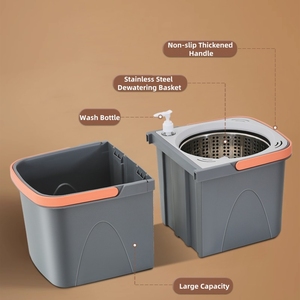 Serpillère Magique à Essorage Facile avec Tête Rotative à 360 Degrés et <span class=keywords><strong>Seau</strong></span> Autonettoyant avec Essoreuse – Ensemble Complet – Expédition Rapide - Product Image 3