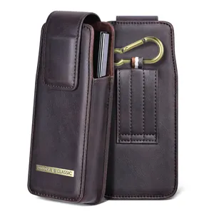 Puloka - Bolsa de proteção universal para celular, bolsa de couro com cinto para Samsung Z Fold 5/4/3/2