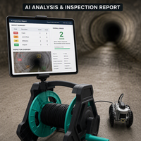 Robot d'inspection de canalisations 4K 300m avec caméra CCTV, caméra de drainage rotative à double objectif, IP68, télécommande, impression de rapport