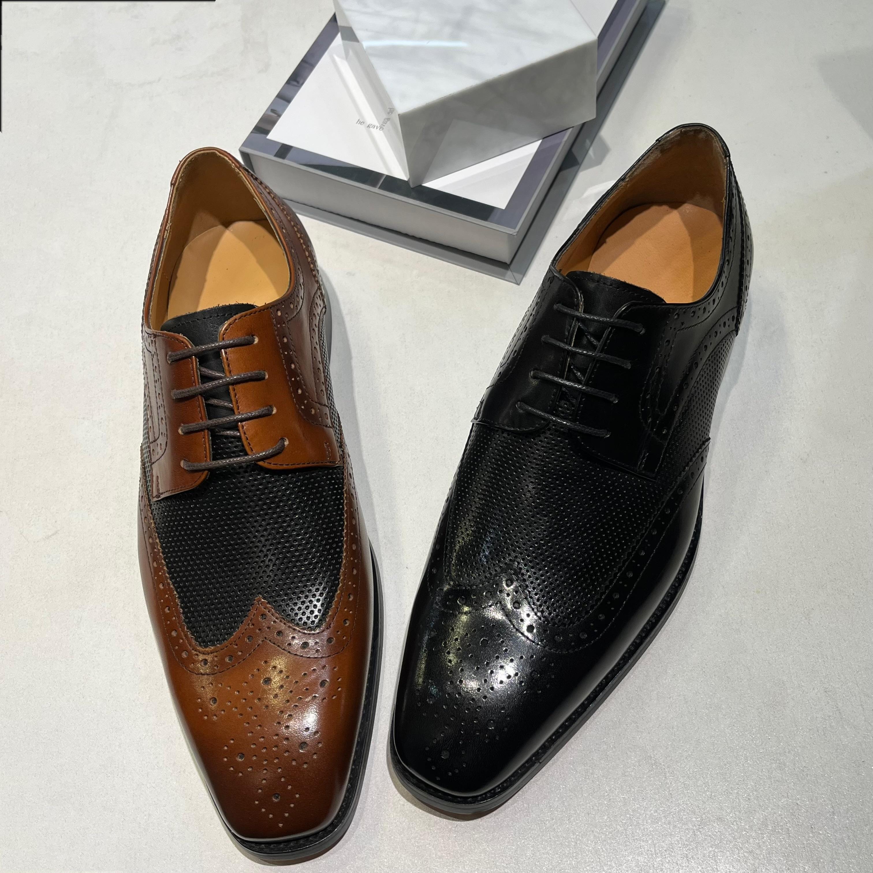 Nueva Personalización de fábrica, zapatos de cuero genuino con