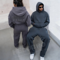 Survêtements personnalisés pour l'hiver avec broderie pour hommes et femmes Survêtement de créateur en tricot lourd 420gsm