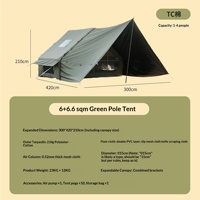 ShuMaoTong 6+6 Tente de toit gonflable extensible pour l'extérieur, imperméable, pare-soleil, camping, double couche, quatre saisons, 210g