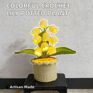 ดอกไม้ถักไหมพรมหลากสีสันแบบหลายหัว รุ่นใหม่ล่าสุด ตกแต่งกระถางดอกลิลลี่วัลเลย์ สำหรับเทศกาลตรุษจีน - Product Image 3