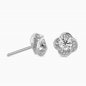 Pendientes de Lujo con Diamantes de Laboratorio de 0.5 Quilates Cada Uno, Oro Blanco de 14K, Certificados por IGI, Joyería para Mujer para Bodas, Aniversarios y Fiestas - Product Image 2
