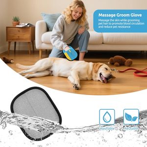 Custom Super Thick Pet Dog Hair Remover Foam Electrostatic <b>Glove</b> Brush Easy Cleaning Portable Long Plush Animal Cat Hair Brush - Product Image 6