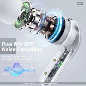 TN56 Bluetooth Earphones 6mm Driver Dual <b>Mic</b> ENC Noise Cancelling Sport <b>Wireless</b> Touch Control Type C Charging - Product Image 1