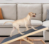 Rampe pliable pour chien améliorée, 4 hauteurs réglables, portable, stable, avec tapis antidérapant, marches pour animaux de compagnie