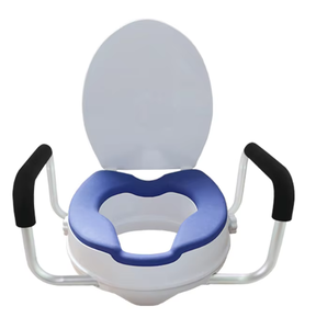Plastic Home Elevated Detachable Armrest <b>Raised</b> <b>Toilet</b> Riser and <b>Seat</b> Cushion - Product Image 2