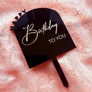 ของตกแต่งเค้กวันเกิดรูปน้ำผึ้งและน้ำตาลหวาน พร้อมปลั๊กเสียบอะคริลิคฟอยล์สีทอง อุปกรณ์ตกแต่งเค้กสำหรับงานเลี้ยงวันเกิด - Product Image 2