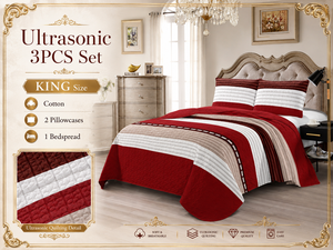 Juego de Ropa de Cama Ultrasónica de Lujo de 3 Piezas, Tamaño King, con Estampado, Disponible en Stock, Venta al Por Mayor - Product Image 2