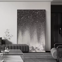 Peinture murale abstraite ciel étoilé, peinture texturée dorée luxueuse faite à la main, peinture suspendue pour salon, chambre à coucher, décoration de la maison