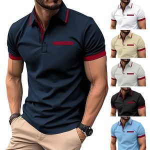 Camiseta Casual para Hombre, Lisa, con Bolsillo en el Pecho, Cierre de Botones, Estilo Business, Bloques de Color, Tejido Anti-Pilling, 180 Gramos - Product Image 2