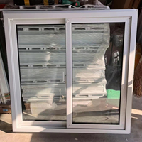 Ventana Corredera de PVC Directo de Fábrica 1100x920mm, Vidrio Templado Simple de 5mm, Marco Doble, Fácil de Instalar para Panel Sándwich de 50-75mm