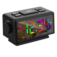 Nieuwe aanwinst digitale dubbele kleurrijke RGB wekker met weekdag-/weekendwekker, USB-oplader voor kinderkamer, woondecoratie