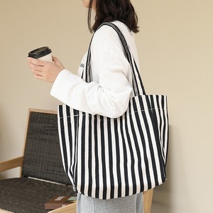 Tùy chỉnh in logo của người phụ nữ sọc vải túi xách bông sọc Shopper Túi Vải Tote Túi - Product Image 4