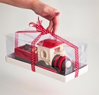 Boîte à gâteau en rouleau à couvercle transparent à base blanche Boîte d'emballage de gâteau longue rectangulaire transparente Boîte à gâteau en mousse