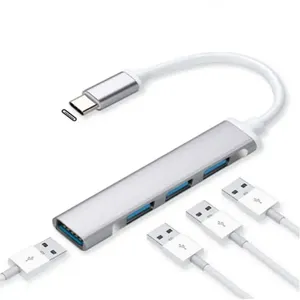 USB Type C Hub for Laptop tablet 4 Ports 3.0 4 in 1 Adapter Usb huds for Macbook Computer Accessories Widgets