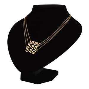 Usine Cadeau D'anniversaire En Acier Inoxydable Or 18K Année 1980 ~ 2025 Pendentif Chaîne Collier Année De Naissance Charme Collier pour Femmes - Product Image 5