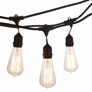 Indoor/outdoor Waterproof Garden Patio Holiday Lighting Antique E27 clear Edison <strong>Bulb</strong> St64 Tungsten <strong>String</strong> Lights - Product Image 2