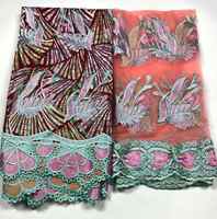 Kain Batik Renda Tali Guipure Afrika Bordir Terbaru 5 Yard/Potong untuk Kerajinan Tas, Gorden, dan Sarung