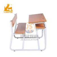 Table de classe en bois, banc double pour élèves, bureau et chaise, mobilier d'école à l'ancienne