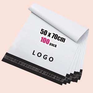 Bolsas de Embalaje Blancas Autoadhesivas con Impresión Personalizada GTU, 0.5 Mil de Grosor, con Relieve/Grabado, 50x70cm, 100 Unidades, para Ropa de Gran Tamaño - Product Image 1