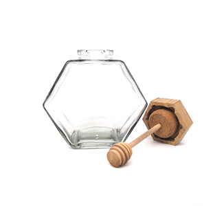 Tarro de Miel de Vidrio Hexagonal - Product Image 2