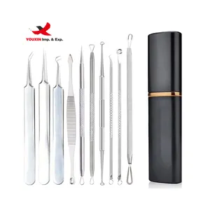 Supplier Silver Stainless Steel Acne Blackhead Removal Needles Pimple Spot Comedo Extractor Tools