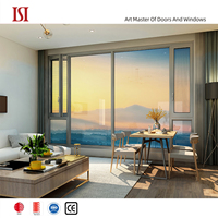 Ventanas abatibles de diseño templado de aleación de aluminio moderno de marca superior Rendimiento de resistencia a la presión del viento Cocina Villa Hotel Louver