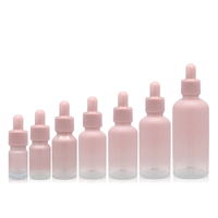 Flacons compte-gouttes d'huile essentielle en verre rose de 30ml